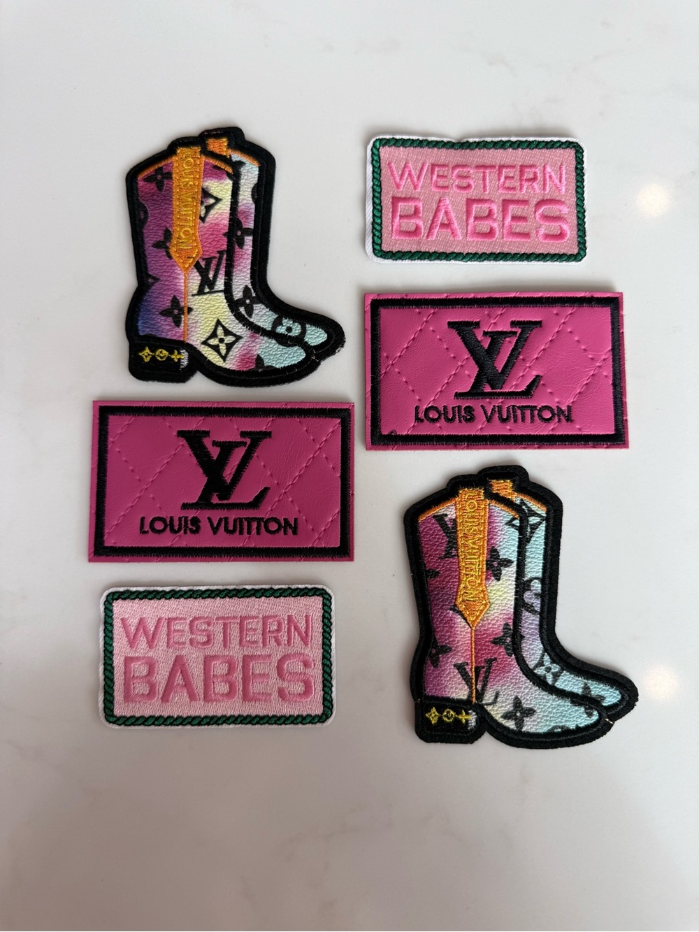 Adorable Hand Crafted Pink & Multicolor Western Patches